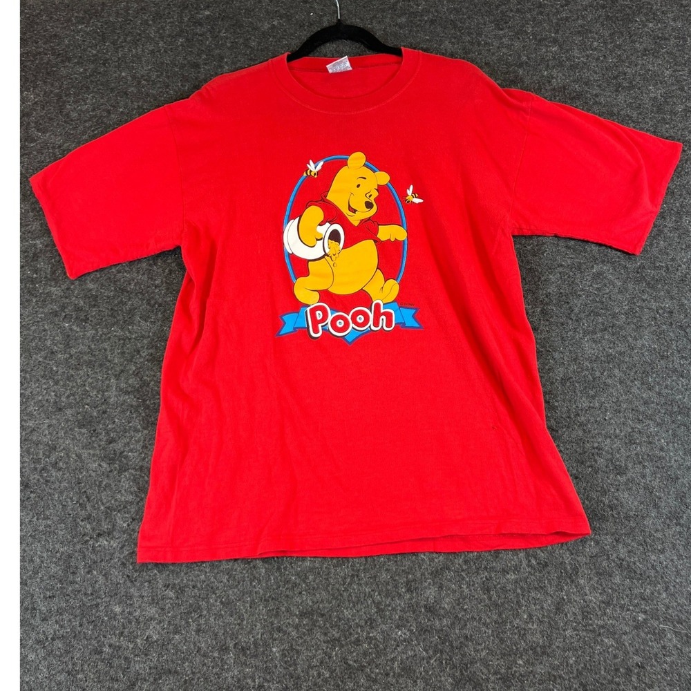 VTG 90s Disney Winnie The Pooh T Shirt Mens Large Red Graphic Tee USA Streetwear